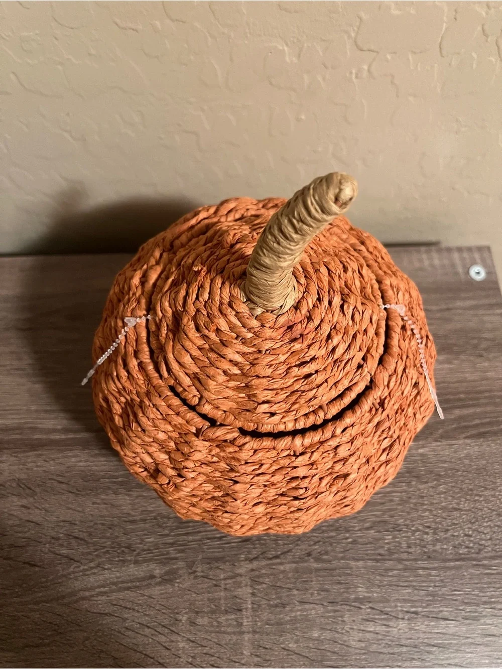 Target Bullseye Pumpkin Basket Orange Wicker Lid NWOT